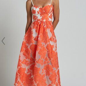 NWT SHOWPO BRAILEY MIDI CORSET DRESS ORANGE (6)